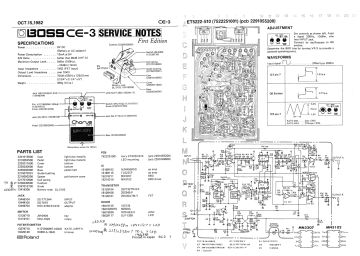Boss CE 3 ;First Edition schematic circuit diagram
